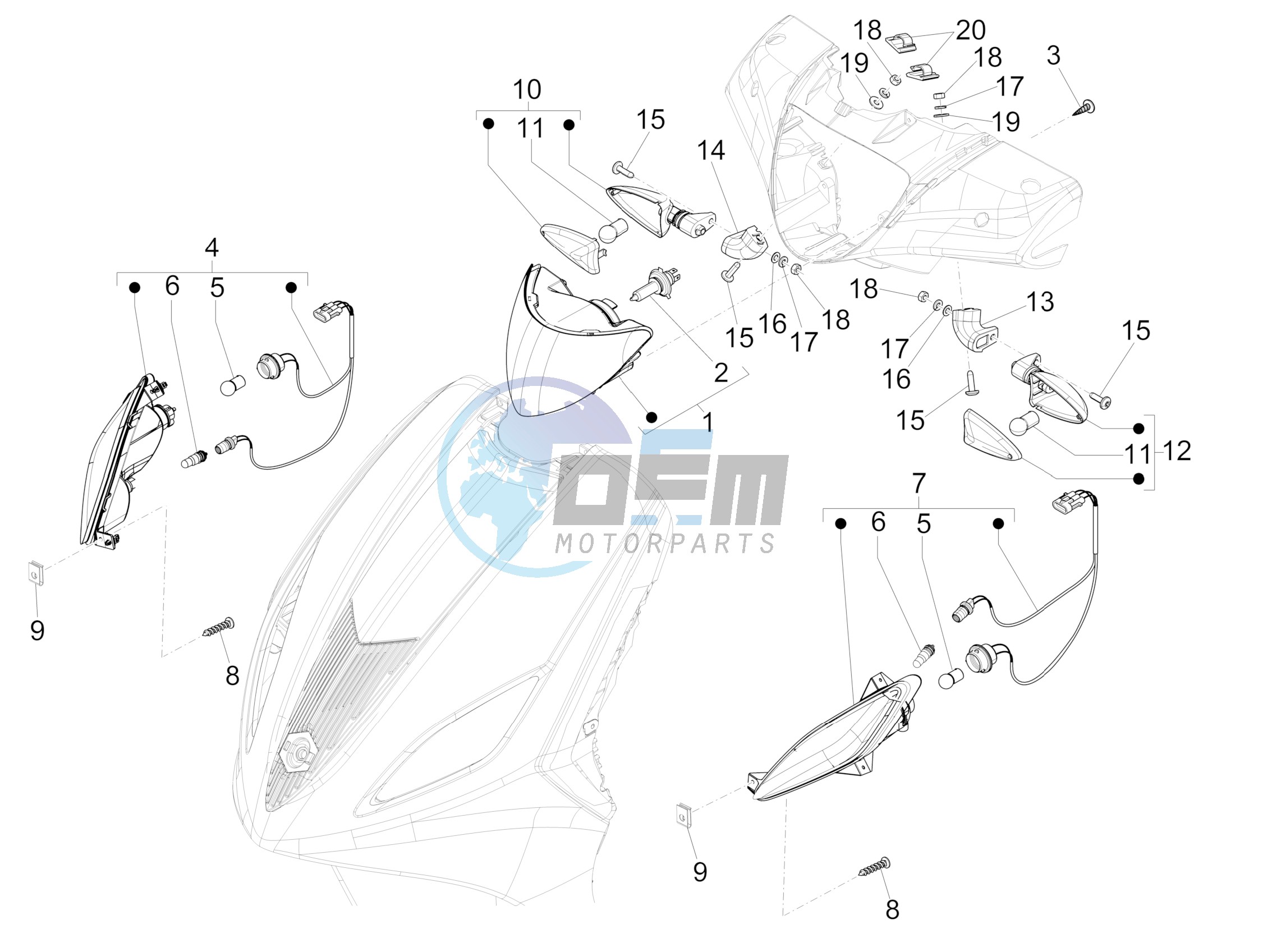 Front headlamps - Turn signal lamps