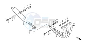 CBF600SA drawing EXHAUST MUFFLER