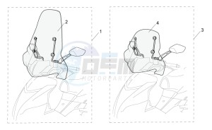 SR 50 H2O new ie AND carb. drawing Acc. - Windshields