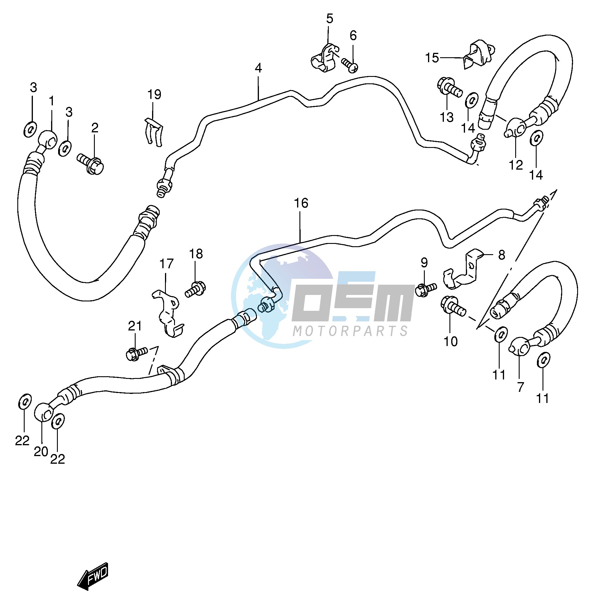 FRONT BRAKE PIPE (GSF1200SAV SAW SAX SAY)