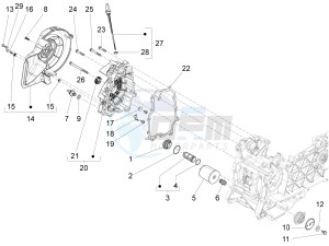 Liberty 150 4t 3v ie lem drawing Flywheel magneto cover - Oil filter