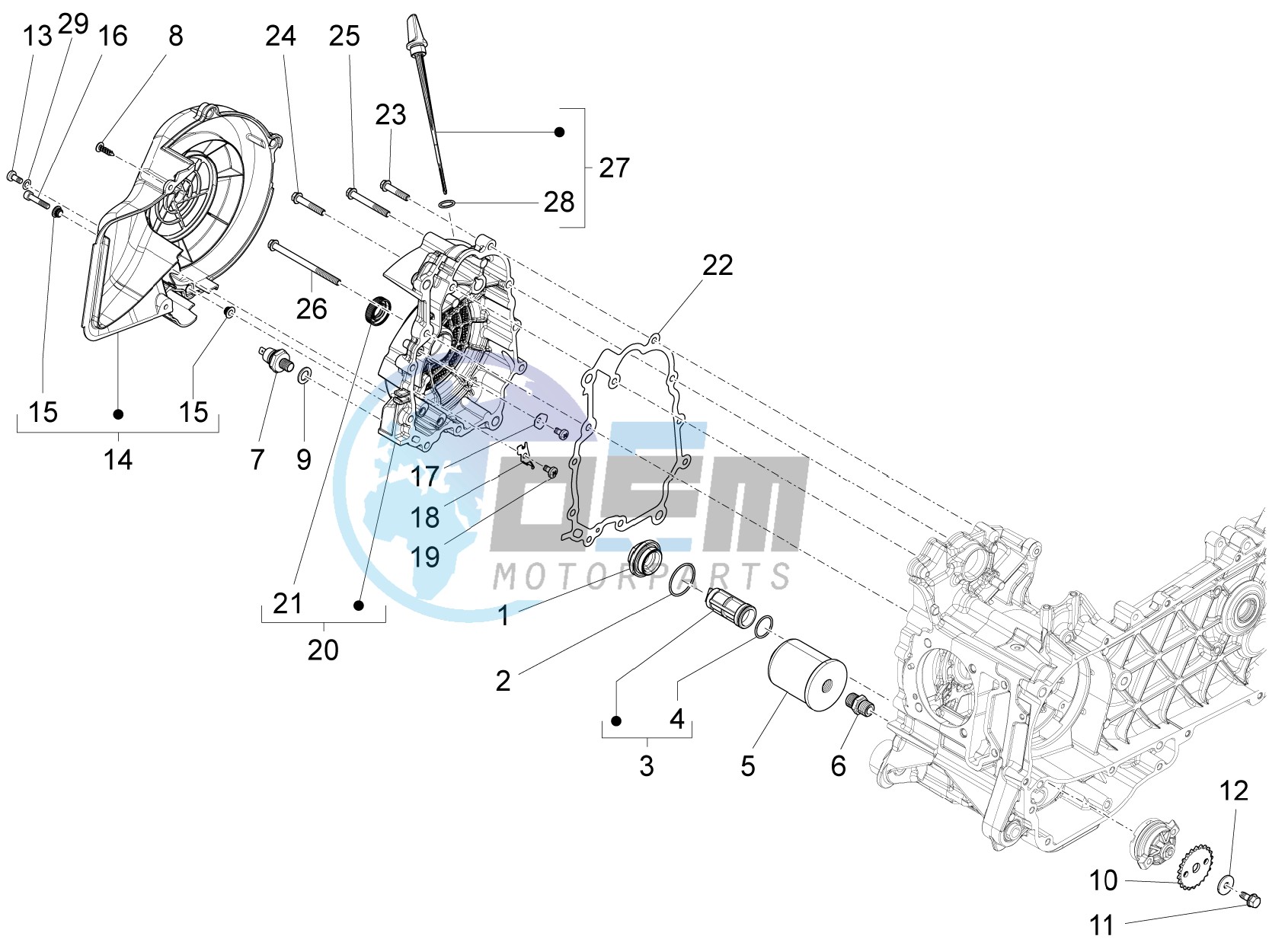 Flywheel magneto cover - Oil filter