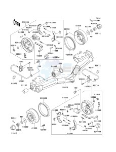 KAF 950 B [MULE 3010 DIESEL 4X4] (B1) [MULE 3010 DIESEL 4X4] drawing REAR HUBS_BRAKES