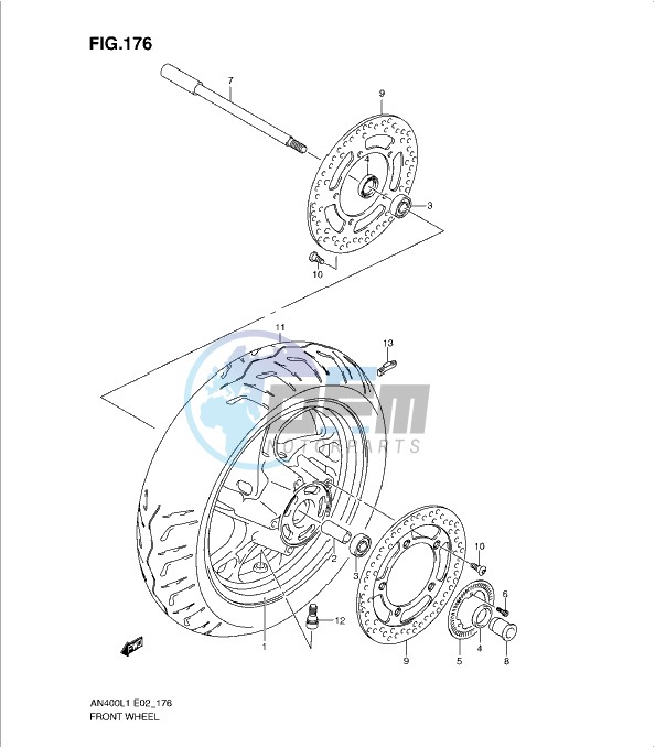 FRONT WHEEL (AN400ZAL1 E19)