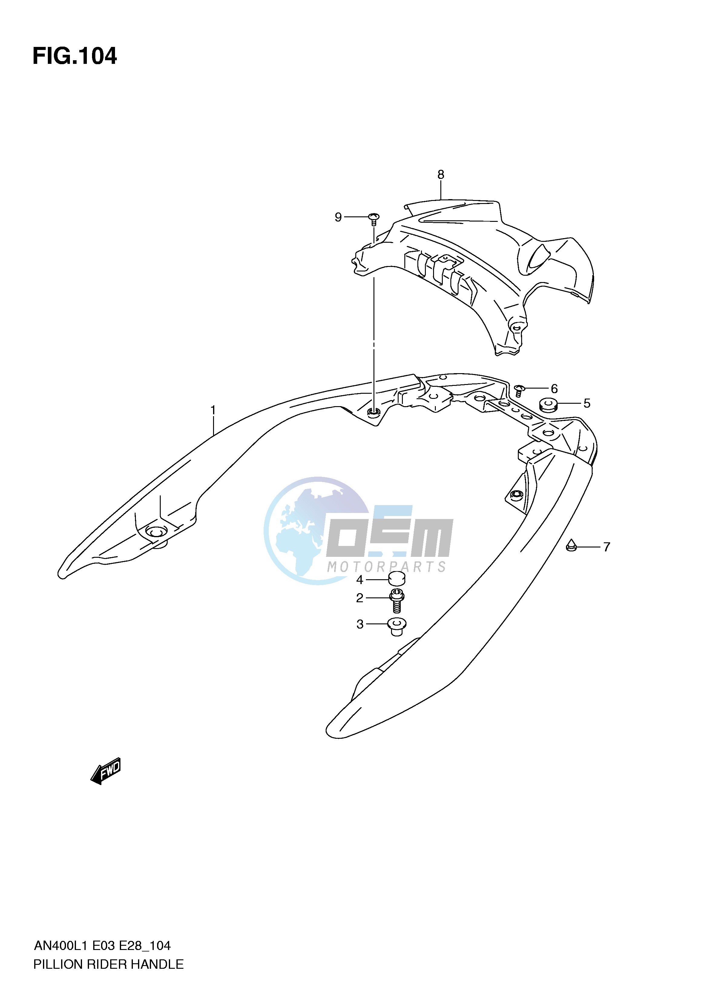 PILLION RIDER HANDLE (AN400L1 E33)