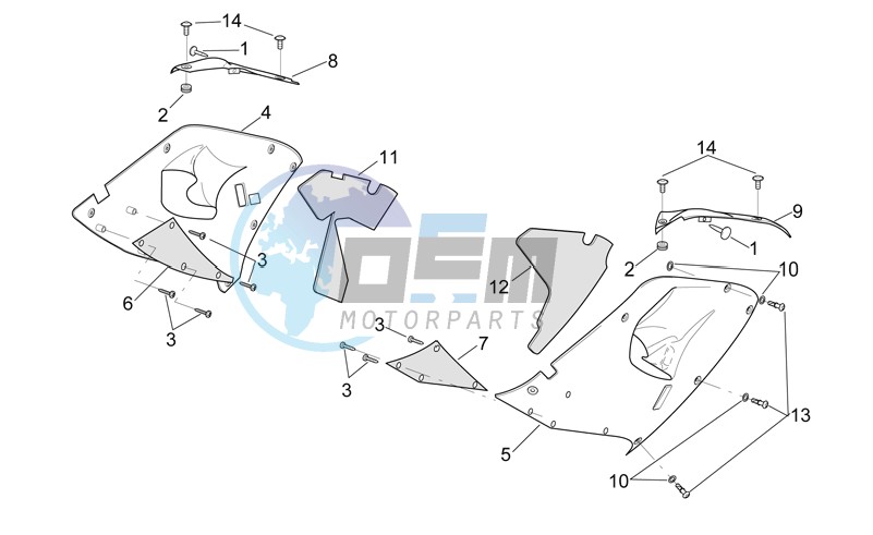 Central body - Upper fairings