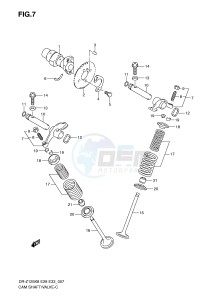 DR-Z125 (E28-E33) drawing CAM SHAFT - VALVE