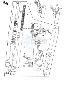 KZ 1000 D [Z1R] (D1) [Z1R] drawing FRONT FORK -- 78 D1- -