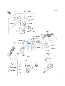 EX 500 D [NINJA 500R] (D10-D12) [NINJA 500R] drawing HANDLEBAR