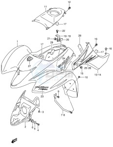 LT-Z250 (E19) drawing FRONT FENDER (MODEL K4)