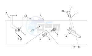 Scarabeo 100 (eng. Minarelli) drawing Lock hardware kit