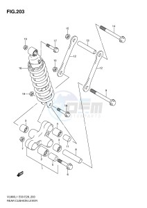 VL800 (E3-E28) VOLUSIA drawing REAR CUSHION LEVER (VL800TL1 E33)