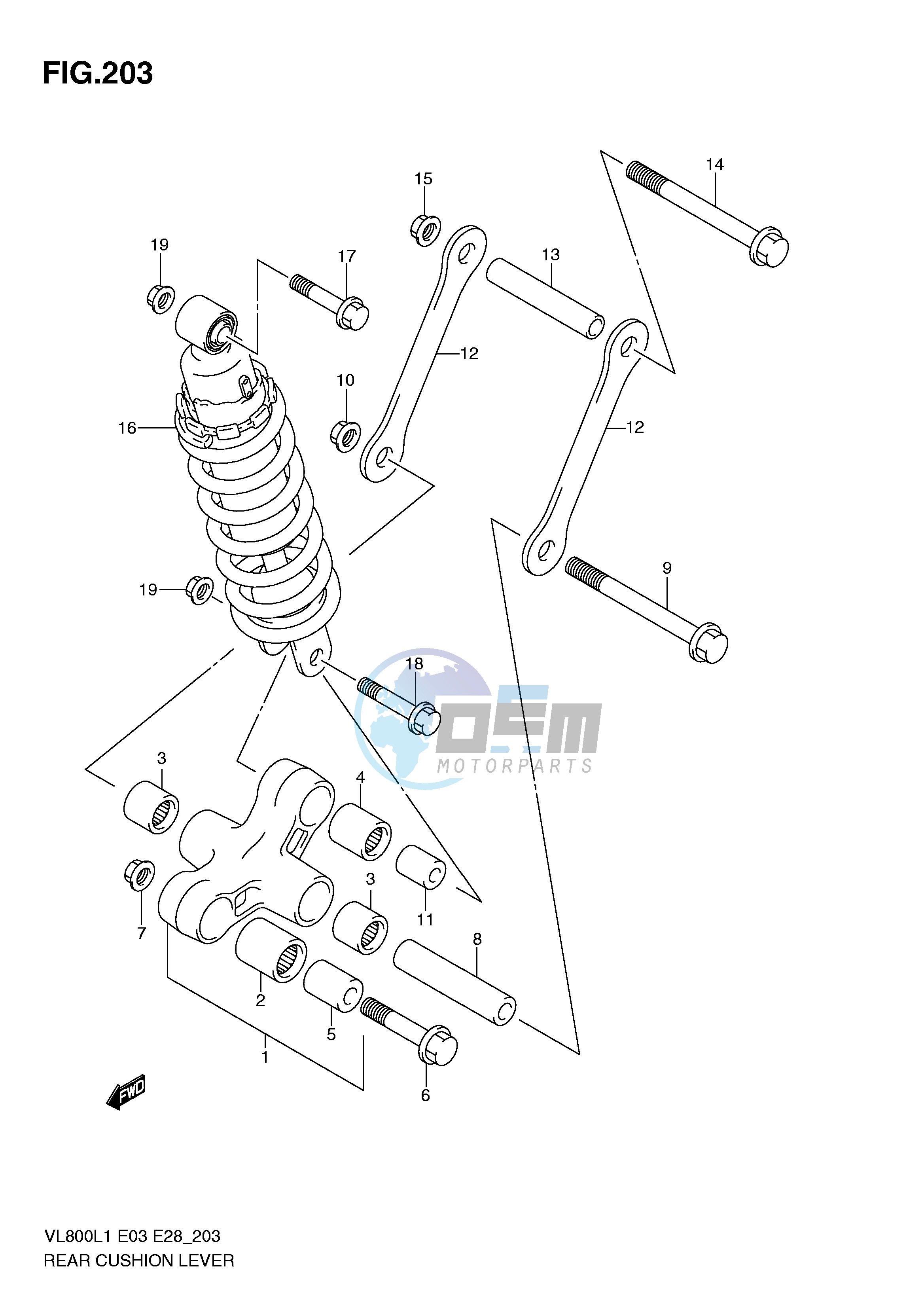 REAR CUSHION LEVER (VL800TL1 E33)