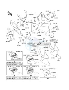 ZX 750 P [NINJA ZX-7R] (P5-P8) [NINJA ZX-7R] drawing COWLING LOWERS