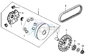 JOYRIDE 125 drawing CLUTCH / V BELT