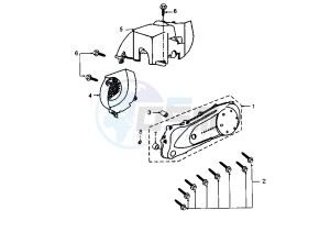 LOOXOR - 100 cc drawing CRANKCASE COVER