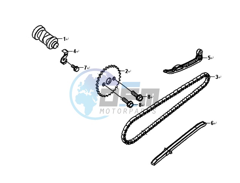 CHAIN / CHAIN TENSIONER / CHAIN GUIDE