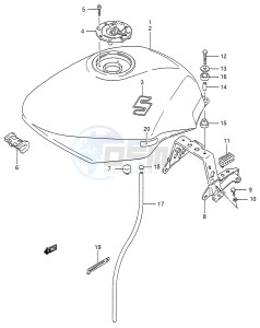 GSX600F (E28) Katana drawing FUEL TANK (MODEL J K L)