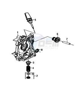 FIDDLE III 50 45KMH (L8) EU drawing CRANKCASE  RIGHT / START MOTOR