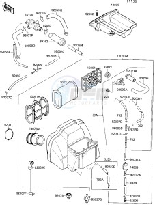 ZX 750 F [NINJA 750R] (F4) [NINJA 750R] drawing AIR CLEANER