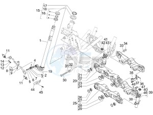 MP3 400 ie lt Touring drawing Fork steering tube - Steering bearing unit