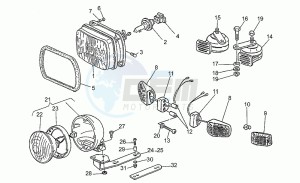 V 75 750 PA Vecchio Tipo PA Vecchio Tipo drawing Headlight-horn