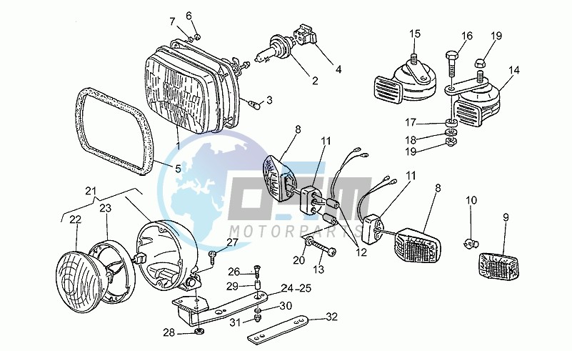 Headlight-horn