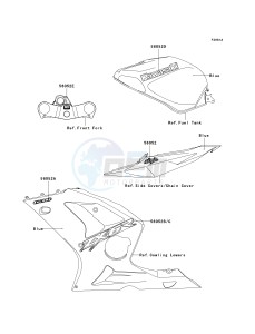 ZX 636 B [NINJA ZX-6R[ (B1-B2) [NINJA ZX-6R drawing DECALS-- BLUE- --- ZX636-B1- -