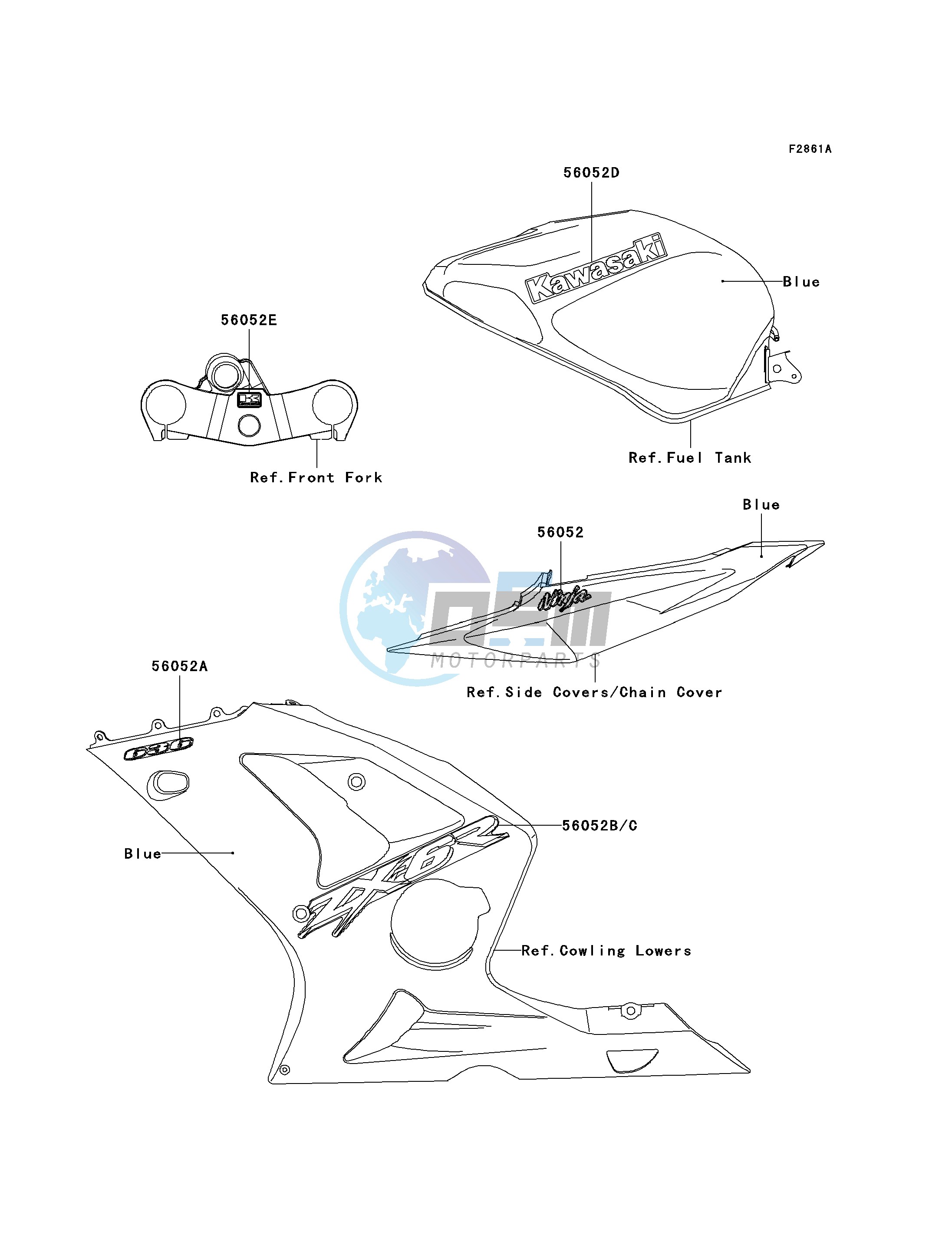 DECALS-- BLUE- --- ZX636-B1- -