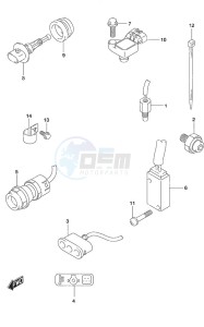 DF 25A drawing Sensor/Switch Tiller Handle w/Power Tilt