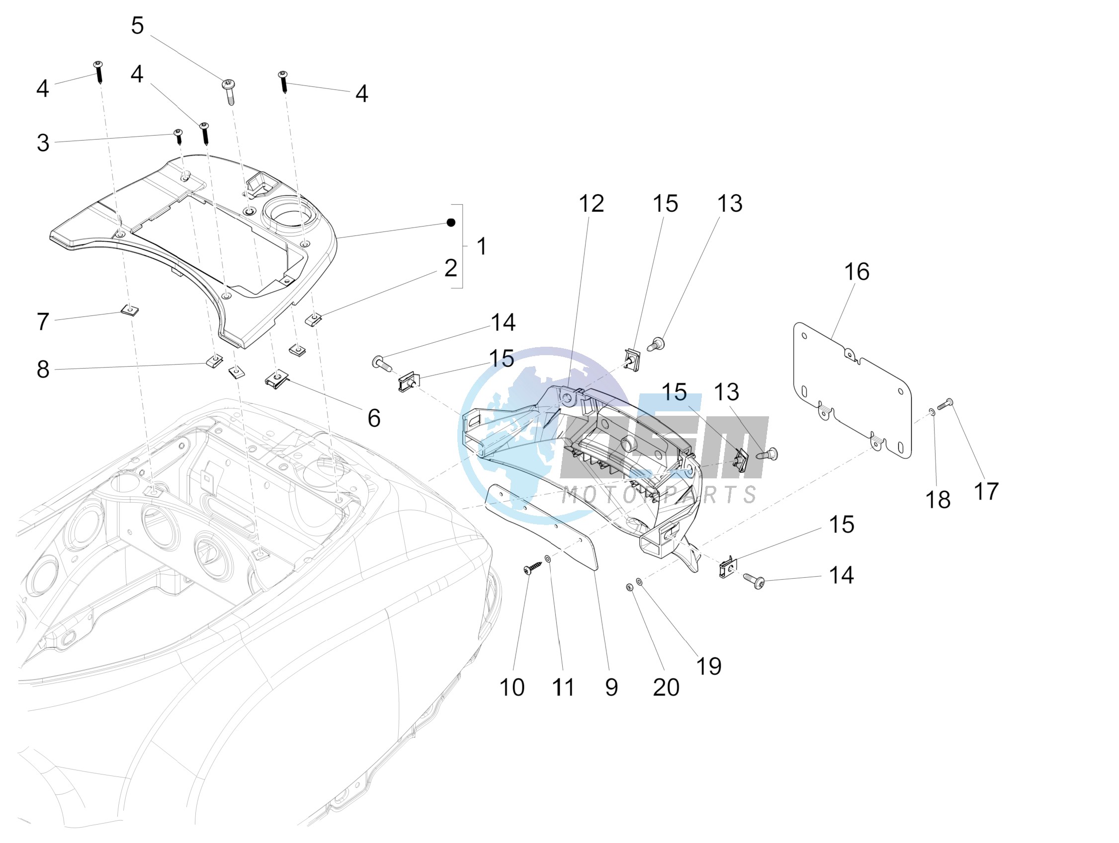 Rear cover - Splash guard