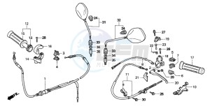 SJ50 BALI drawing HANDLE LEVER/SWITCH/CABLE