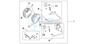 VFR800A drawing 35 L PANNIER KIT GLORY RED