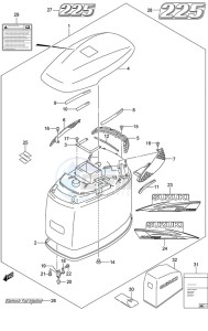 DF 225 drawing Engine Cover (White)