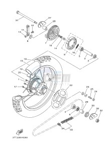 DT175 (3TSW) drawing REAR WHEEL