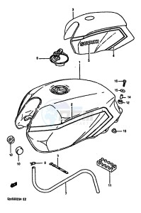 GSX550E (F-G-H) drawing FUEL TANK (MODEL H)