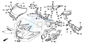 CBR1100XX SUPER BLACKBIRD drawing UPPER COWL