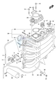 DF 175 drawing Intake Manifold/Throttle Body