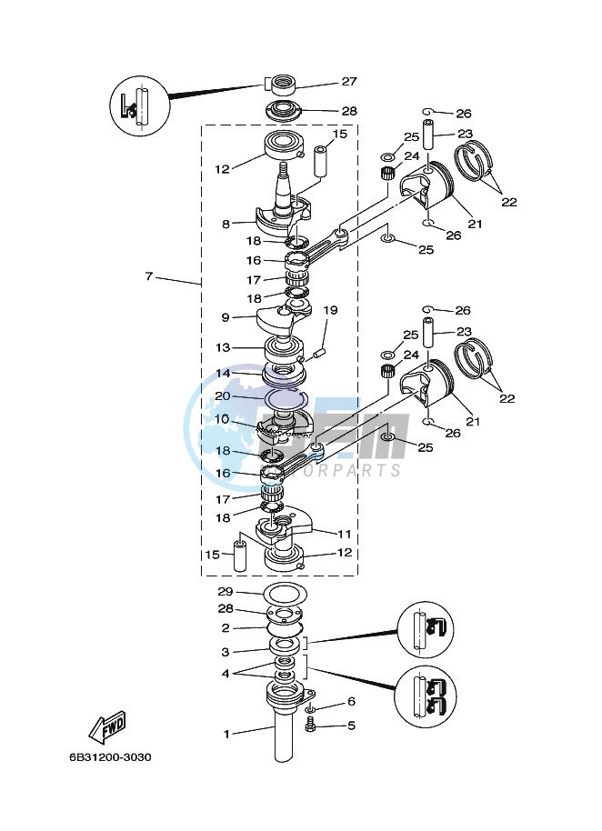 CRANKSHAFT--PISTON