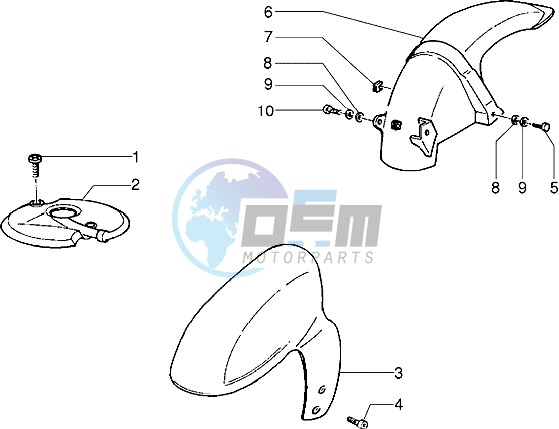 Front and rear mudguard