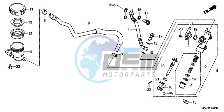 RR. BRAKE MASTER CYLINDER