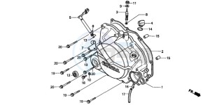 NSR50R drawing RIGHT CRANKCASE COVER