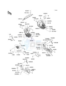 KRF 750 F [TERYX 750 4X4 NRA OUTDOORS] (F8F) F8F drawing FRAME FITTINGS-- FRONT- -