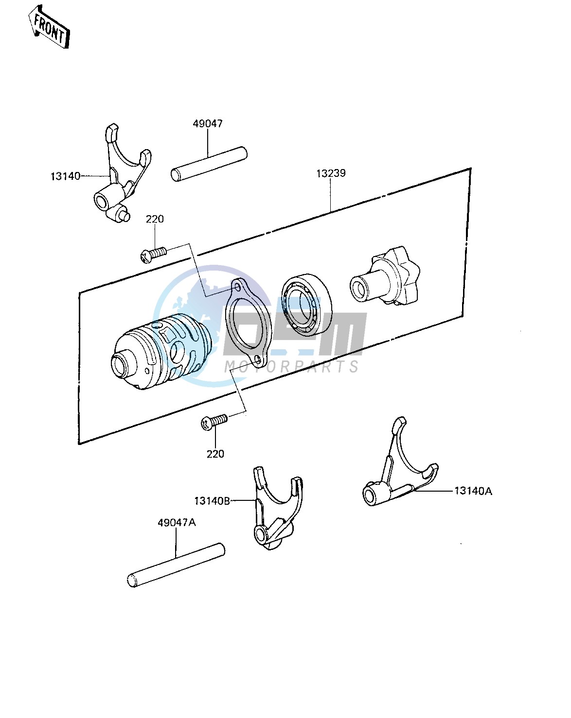 GEAR CHANGE DRUM & FORKS