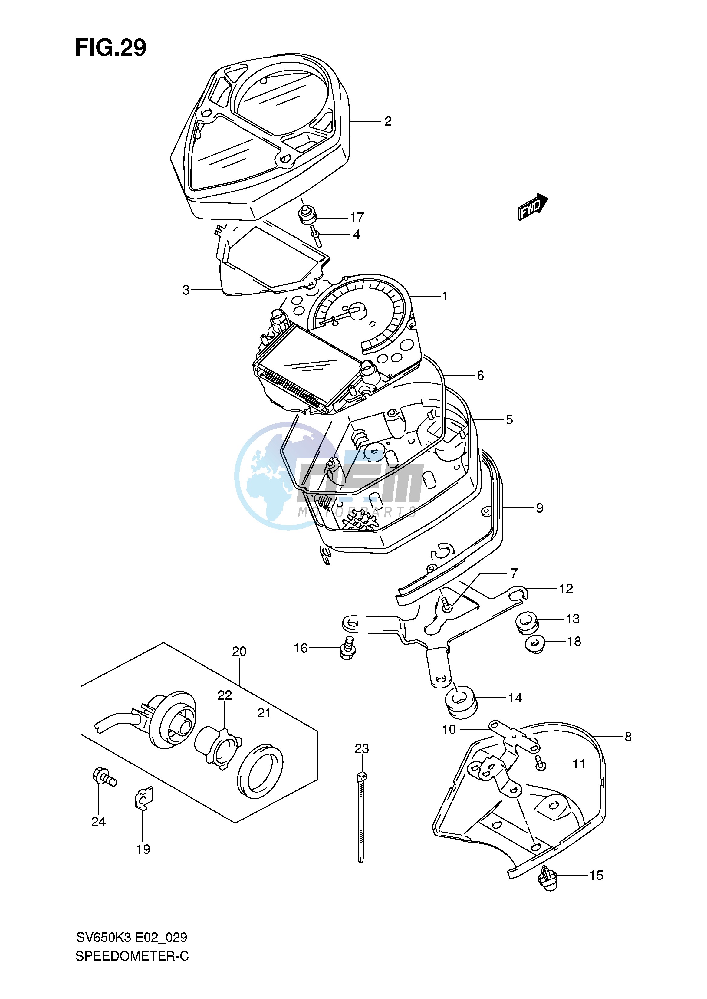 SPEEDOMETER (SV650K3 K4 UK3 UK4)