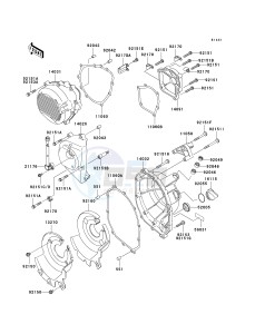 ZX 600 J [ZZR600] (J6F-J8F) J8F drawing ENGINE COVER-- S- -