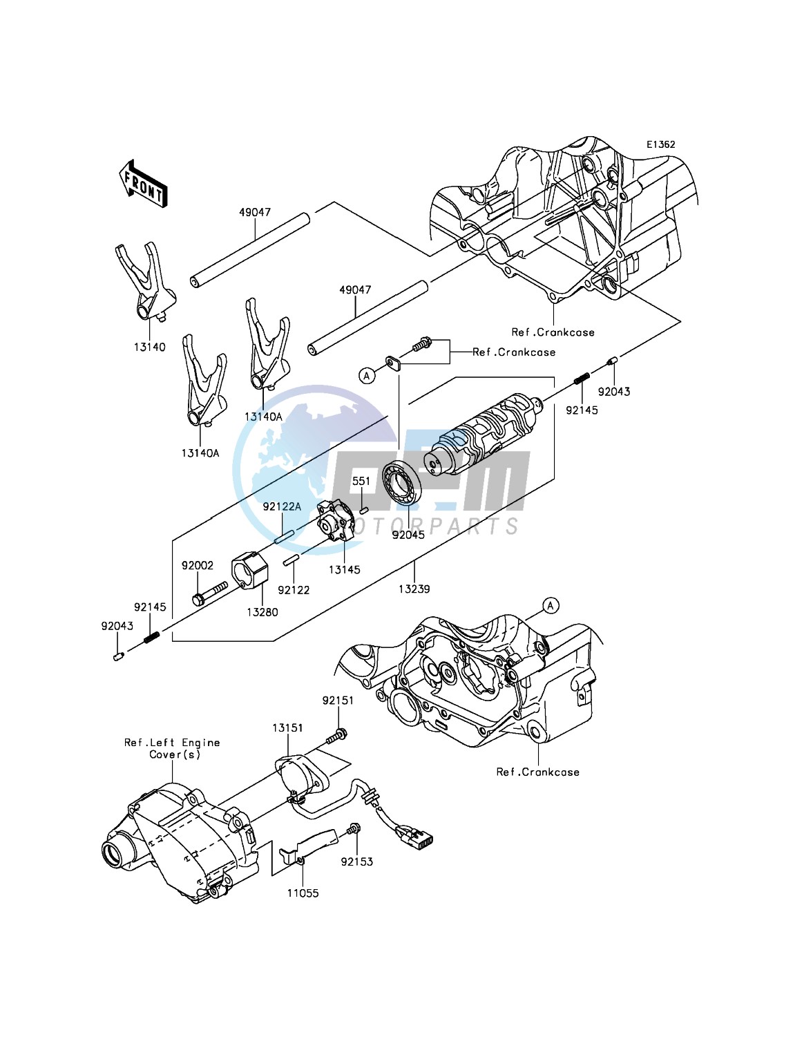 Gear Change Drum/Shift Fork(s)