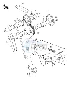 KZ 550 A (A1-A2) drawing CAMSHAFT CHAIN TENSIONER -- 80-81 A1_A2- -