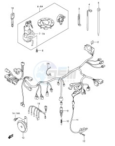 GSF600 (E2) Bandit drawing WIRING HARNESS (GSF600Y UY K1 K2 UK1 UK2)