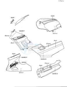 EX 250 F [NINJA 250R] (F2-F4) [NINJA 250R] drawing DECALS-- EBONY_SILVER- --- EX250-F4- -